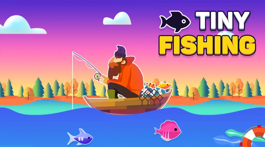 A home aquarium filled with different colored fish that the player has caught, some fish more rare than others.